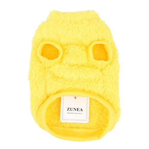 Zunea Fleece Dog Jumper Winter Warm Sweater Jacket Coat for Small Dogs Soft Fuzzy Puppy Clothes with D-Ring for Harness Lead Pullover Cold Weather Pet Girl Boy Apparel for Chihuahua Cats Yellow S - Image 4