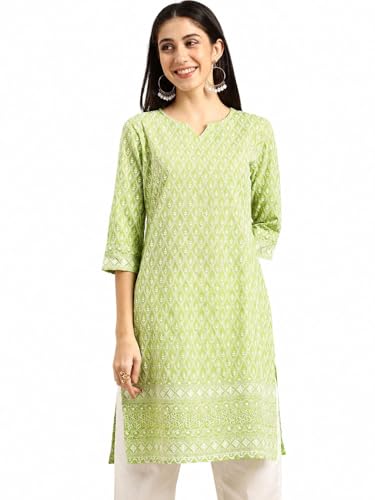 Image of Amazon Brand - Tavasya Women Cotton Solid Straight Kurta