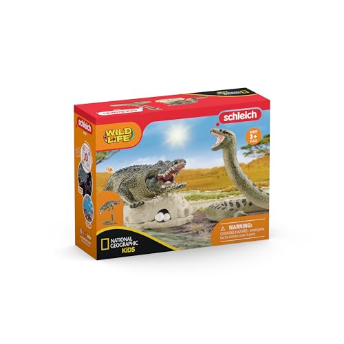 SCHLEICH 42625 Gefahr im Sumpf (NatGeo), für Kinder ab 3+ Jahren, WILD Life - Spielset