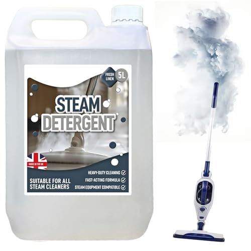 5 Litres Steam Detergent Fresh Linen Scent For Steam Mops & Cleaners Ideal For Floors, Tiles, Glass & Washable Hard Surfaces (1 x 5 Litres)