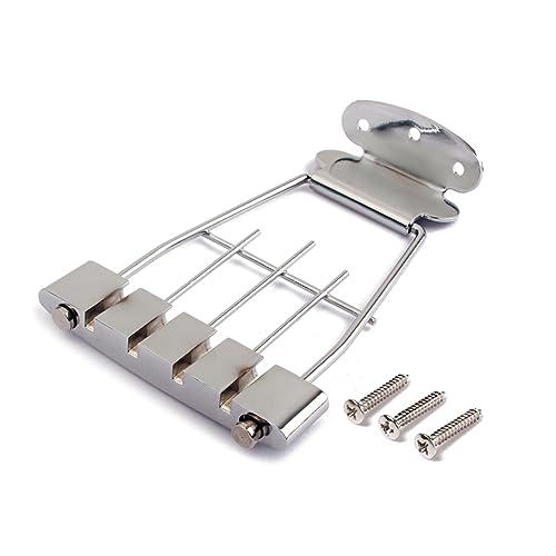 WHAMVOX Puente Y Cordal de bajo de Guitarra Ga424 de 4 Cuerdas Cromado