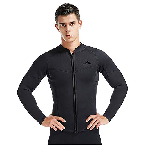 Chaqueta y pantalones de wetsuit para hombres 3MM Neopreno con manga larga y cierre frontal para buceo, surf y natación, talla M miniatura 4