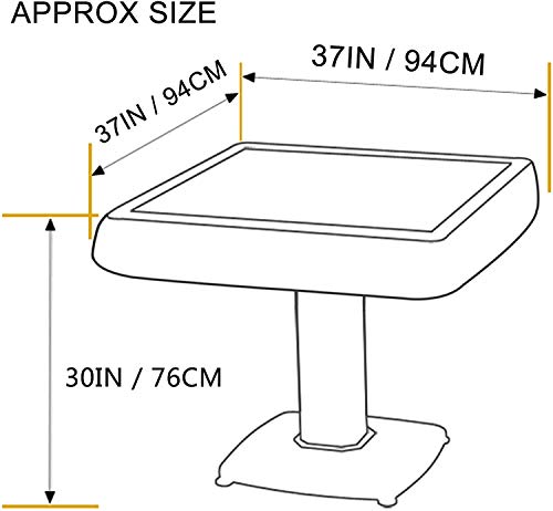 Automatic Mahjong Table Champagne Pedestal Folding Style With 44Mm No-Numbers Tiles Velvet Tablecloth Cover Included 电动麻将桌 Electric Mah Jongg More Rounds No More Shuffling #TOP2