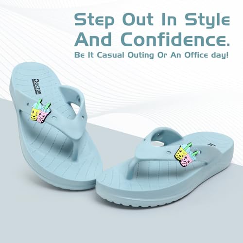 Image of DOCTOR HEALTH SUPER SOFT Ultra Soft Cushion Footbed Women Slipper | Comfortable Light Weight With Waterproof Slippers |Adult Flip Flops Mild Acupressure | Everyday Wear