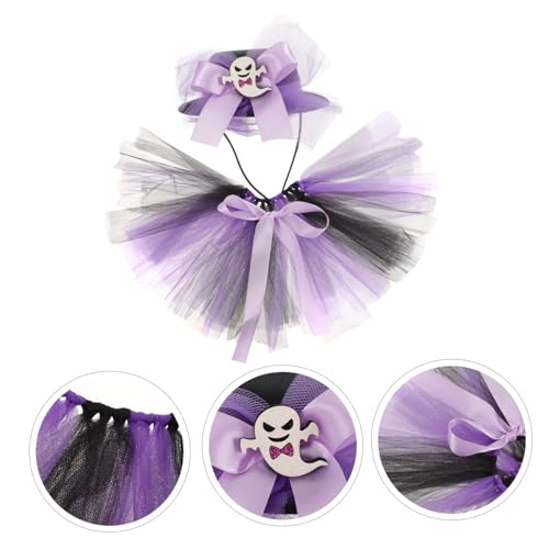 Disfraz Halloween para perro y gato con tutú violeta miniatura 5
