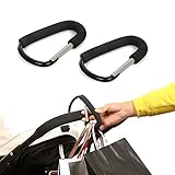 Groupcow 2pcs Extra Large Clip Hook Holder Hand Grip with Sponge for Baby Pushchair Pram Stroller