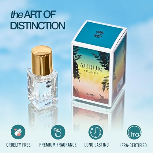 Image of Ajmal Aurum Summer Perfume for Men & Women - 14 ml | Long Lasting Eau De Parfum | Travel Size Unisex Perfume | Premium Fruity Floral Fragrance