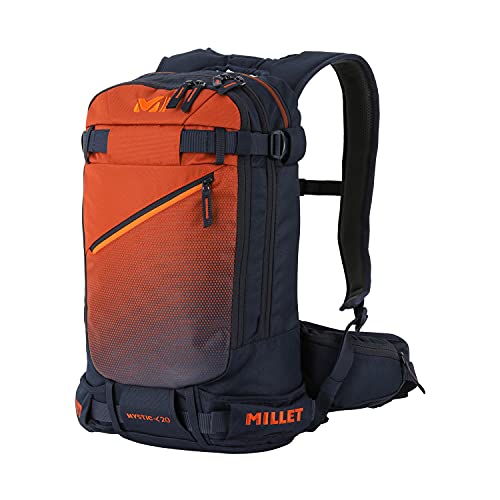 MILLET – Mystic 20 – Sac à Dos Mixte pour Ski Freeride – Volume de 20 L – Orange/Bleu Taille Unique