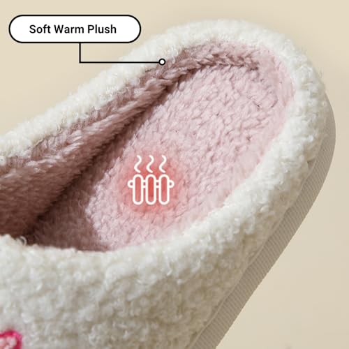 FAYUEKEY Women’s Slippers Retro Cartoon Bow Colorful Flower Series Cute Memory Foam House Slipper For Woman Plush Warm Shoes2