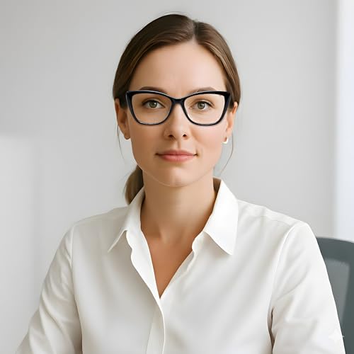 Image of DOERAYM Blue Light Glasses for Woman: Amber Tint Reading Glasses for Night Shift Nurses & Office Workers
