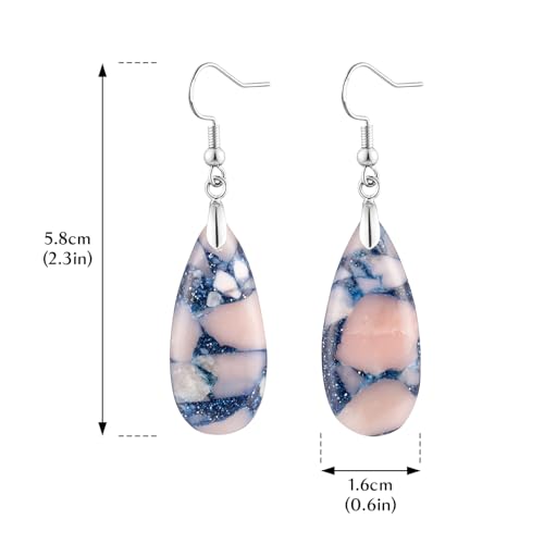 Stone Drop Earrings for Women Teardrop Created Imperial Jasper Dangle Drop Earrings4