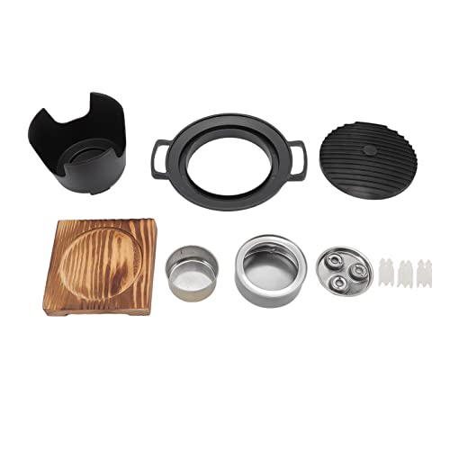 PNAJFUEL Parrilla Denic, Parrilla de Playa, Parrilla de Mesa, Parrilla de Carbón Portátil sin Humo con Estructura de Madera Y Aleación de Aluminio para Acampar Y Barbacoas en Casa