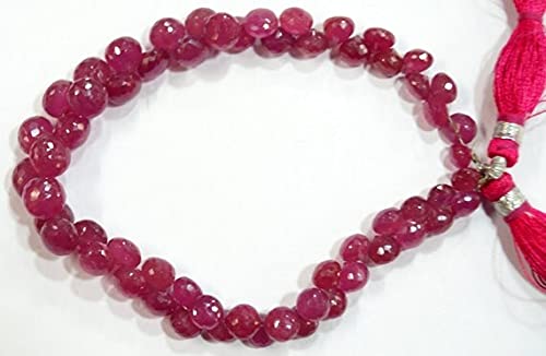 LKBEADS Naturalny klejnot kamień różowy szafir cebula briolette koraliki sznur najwyższej jakości 21,5 cm 5 do 8 mm