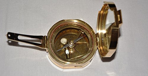 Brújula Brunton de Latón Vintage Sólido miniatura 4