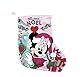 Disney Minnie Mouse Weihnachtsmann Weihnachtsstrumpf, Weihnachtsbaumdekoration, Kamindekoration, Süßigkeiten und Geschenktüte, 42 x 32 cm | Rosa