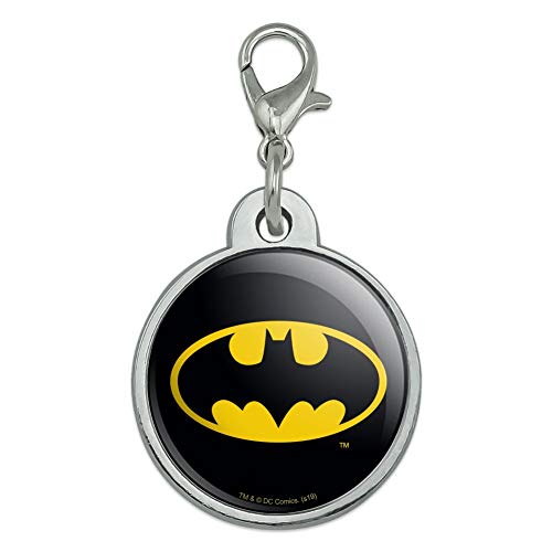 GRAPHICS & MORE Batman Classic Bat Shield Logo Chrome Plated Metal Pet Dog Cat ID Tag
