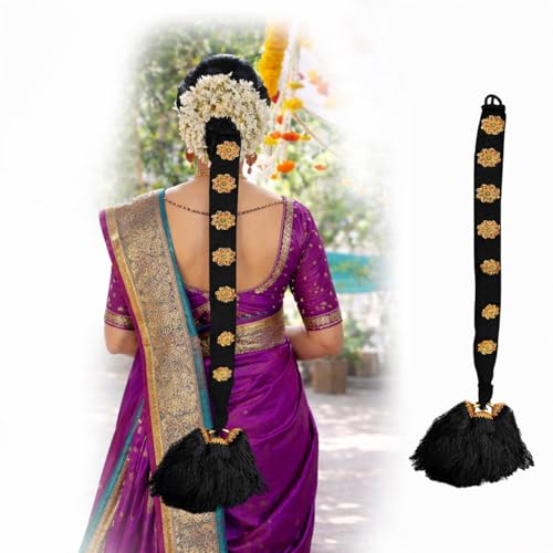 Image of VAMA FASHIONS Traditional Bharatanatyam Savaram Jada Billalu Kuchipudi Kunjalam Ready hair jadai Wedding jewellery for Women & Girls