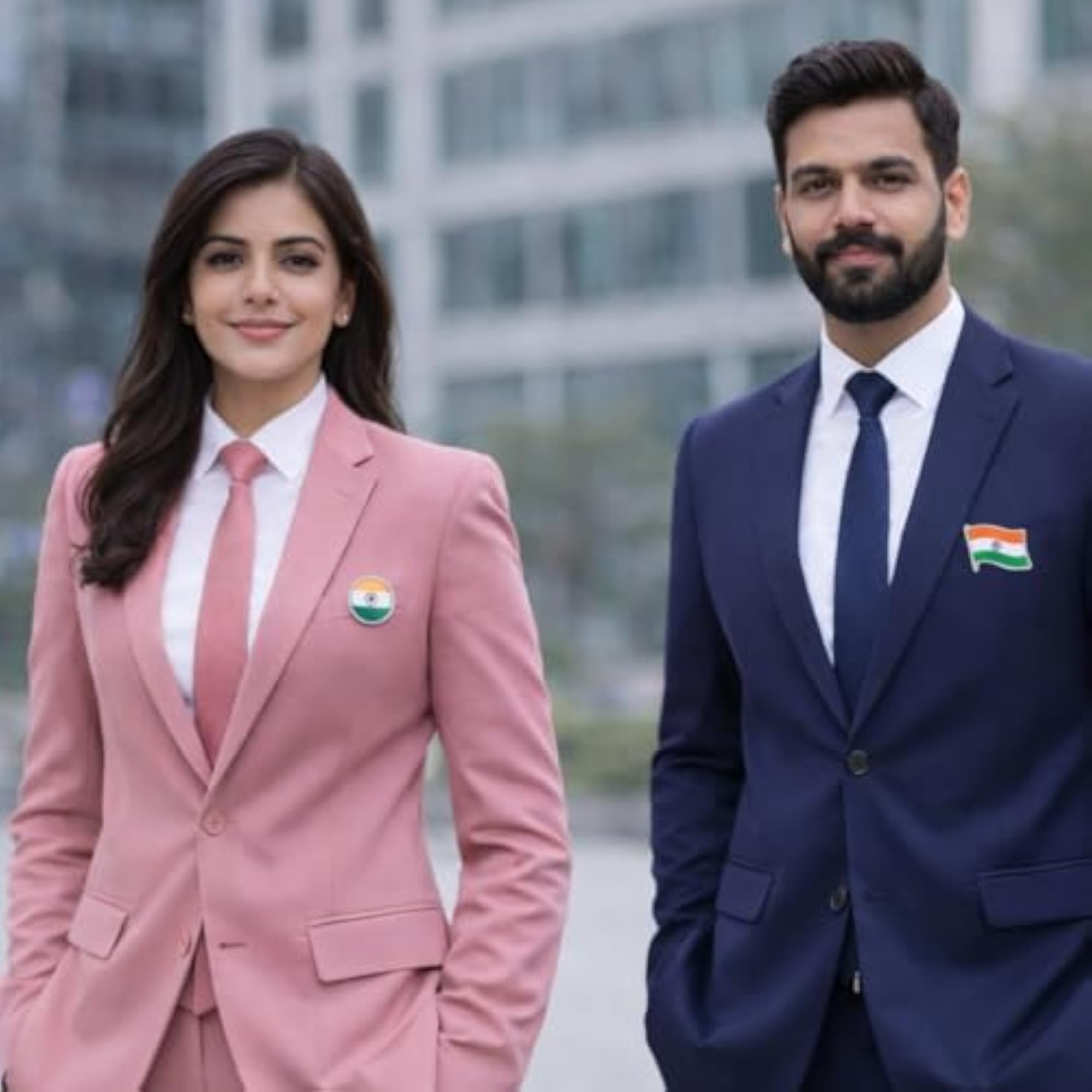 Premium Indian Flag Magnetic Badge, Tricolour Combo