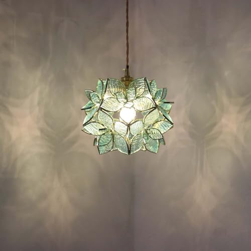 Bieye PETAL S Tiffany Style Stained Glass Ceiling Pendant Light With 8-Inch Wide Lampshade  thumb #1
