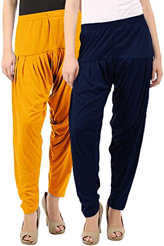 Image of Buy That Trendz Womens Patiala Pants Combo Pack of 2 Viscose Dhoti Patiyala Salwar Harem Bottoms Pants