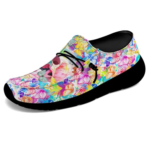 Skull Slip-on Shoes for Women Butterfly Loafers Walking Shoes Gifts for Women Men3