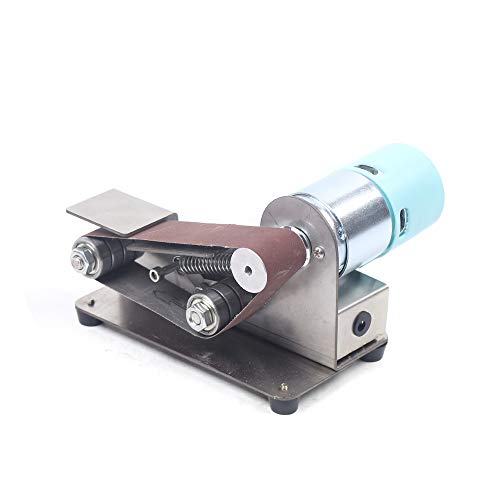 Electric Belt Grinder, 15 Degree Fixed Angle Mini Grinder Polisher, 4000-8000 Rpm Adjustable Speed,100W 24V Sharpener Polishing Grinding Machine,Diy Wood Sanding Tool (775 Motor) #TOP3