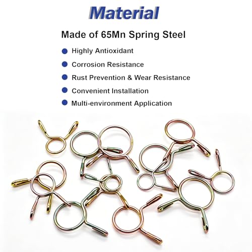 Image of Tnisesm 310Pcs 5-13mm 9 Size Spring Clips Clamps Assortment Kit, Fuel Line Hose Tubing Spring Clips Clamps for Motorcycle Scooter ATV