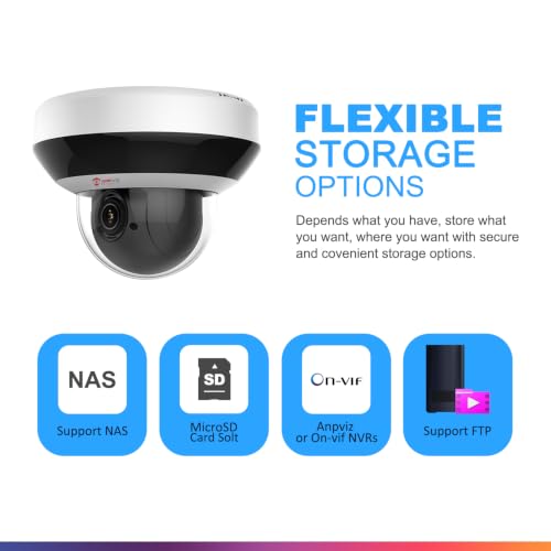Anpviz 4MP PoE PTZ IP Camera, Dome Wired Security Camera, 4X Optical Zoom - image 6