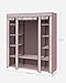 Songmics, Kleiderschrank aus Stoff, tragbar, für das Schlafzimmer, Kleiderständer mit Stoffabdeckung, 45 x 150 x 175 cm, 12 Fächer, Metallstruktur, Rosa (Puderrosa), LSF003P02