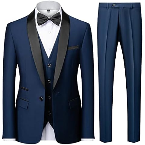 KUDMOL Mens Slim Fit Three-Piece Suit Cover