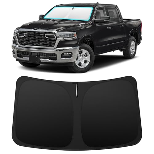 Image of INSAUTO Custom Fit Windshield Sun Shade for Dodge RAM 1500 2019-2026 | Foldable Front Window Sunshade Car Accessories, UV & Heat Reflector, Keeps Interior Cool, Includes Storage Bag