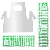 XUTOYIN Kids Disposable Aprons 50 Pack Plastic Aprons for Kids Disposable Painting Smocks Small Clear Polythene Cooking Apron Waterproof for Eating Teaching DIY Craft Picnic ages 4-12