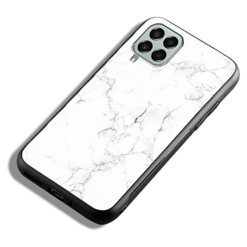 Image of COLORflow Back Cover Compatible with Samsung Galaxy M12 / A12 / F12 | White Marble | Shockproof TPU Bumper Cover with Camera Protection Back Cover