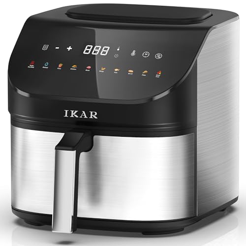 Freidora Aire 7l, Ikar 10 En 1 Digital Air Fryer, Freidora De Aire Sin Aceite Con Tecnología Vortex, Pantalla Táctil, Apta Para Lavavajillas, 1600w, Acero Inoxidable Negro Freidora Aire 7l, Ikar 10 En 1 Digital Air Fryer, Freidora De Aire Sin Aceite Con Tecnología Vortex, Pantalla Táctil, Apta Para Lavavajillas, 1600w, Acero Inoxidable Negro