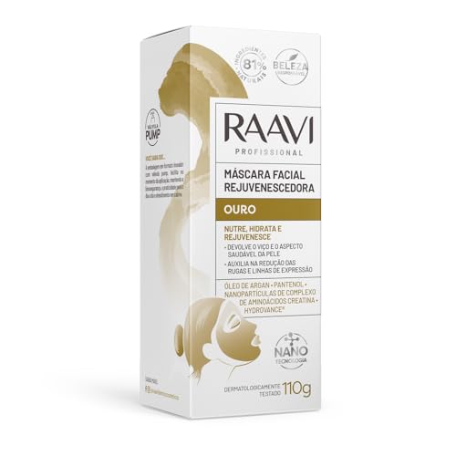 Máscara Facial Rejuvenescedora Ouro Raavi 110g