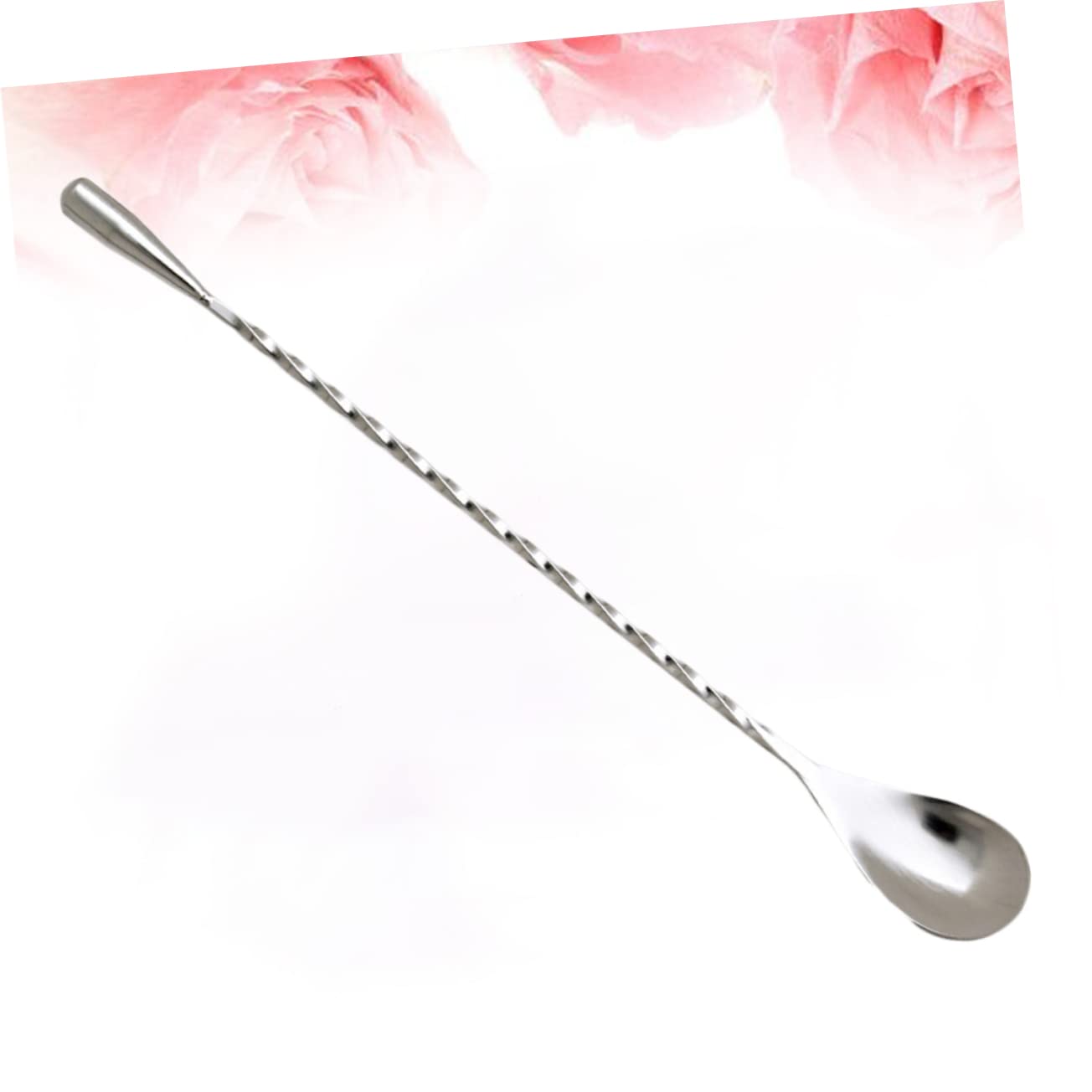 Amosfun 9 Stk Cocktaillöffel Tiki Rührstäbchen Kaffeerührlöffel Spiralstab -Rührstäbchen Rührlöffel mit langem Griff bar stool bartwuchsmittel Edelstahllöffel Kaffeelöffel Silver