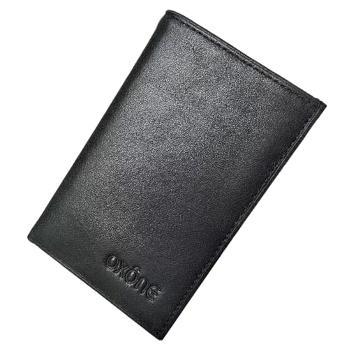 Slim Thin ID/Credit Card Holder RFID Blocking Genuine Leather Bifold Front Pocket Minimalist Wallet for Men & Women Vintage Black