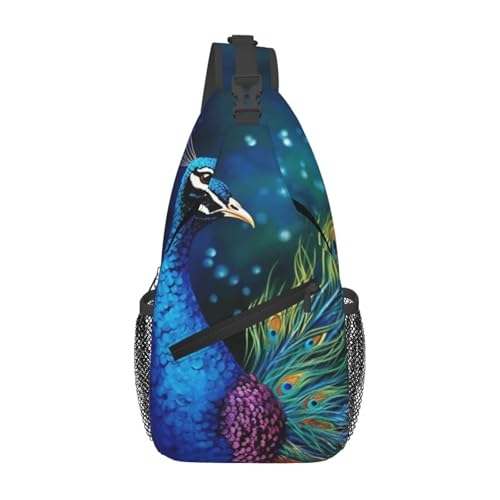 Bolso cruzado de pecho para hombre mochila bandolera color pavo real