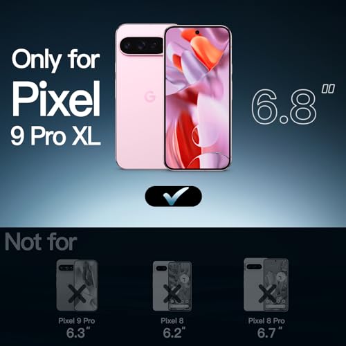 Image of JETech Cover Case for Google Pixel 9 Pro XL 2024, Non-Yellowing Shockproof Bumper Protective Phone Cover, Anti-Scratch Hard PC Back (Quartz Rose)