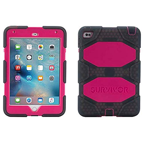 Griffin Rugged Protection Survivor All-Terrain Case for iPad Mini 4 - (Smoke Black/Pink)