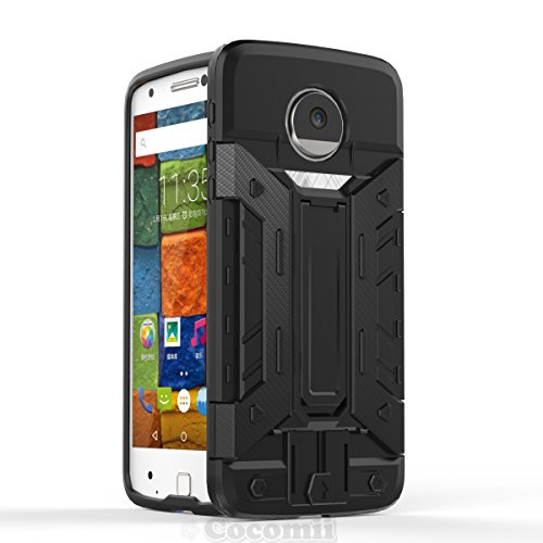 Cocomii Transformer Armor Motorola Moto Z/Z DROID Funda NUEVO [Robusto] Superior Incorporado Cartera Soporte Antichoque Caja [Militar Defensor] Cuerpo Completo Sólido Case Carcasa for Moto Z (T.Black)