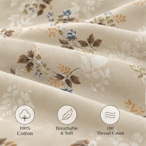 Image of Bombay Dyeing Floral Brown Super King Size Bedsheet Set (3 Pc)