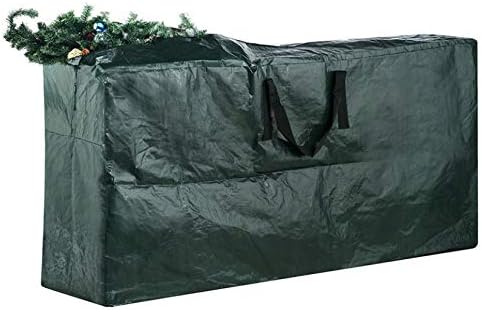 Extra Large Christmas Tree Storage Bag, Xmas Tree Decoration Lights Storage Bag with Handles and Zipper, Fits Up to 9ft Tall Trees, Zip Up Sack Waterproof Protects from Dust,Dark Green