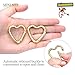 munkees Heart-Shaped Carabiners Key Chain Backpack Buckle, Fashion, Aluminum Alloy Key Ring 2-Pack,Golden