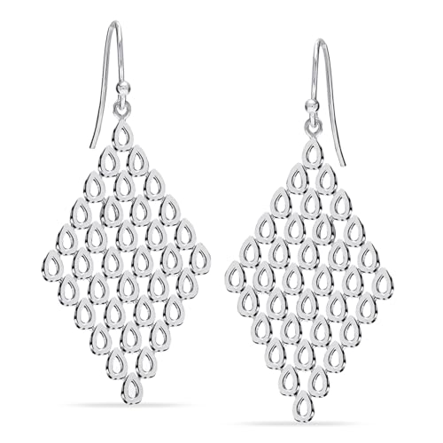 Image of TRUESILVER ACPL 925 Sterling Silver Dangle Earrings for Women | BIS Hallmarked Elegant Long Drop Earrings | Stylish Chandelier Design Jewelry