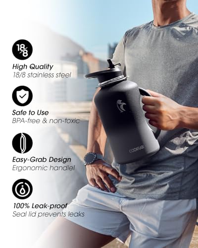 Image of Coolflask 64 oz Water Jug with Handle, Half Gallon Insulated Water Bottle
