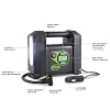 Slime 40047 Tire Inflator, Portable Car Air Compressor, Rugged, Inflate Right automatic shut off, with Digital 99 psi Display, Long Hose and LED Light, 12V, 4 min inflation