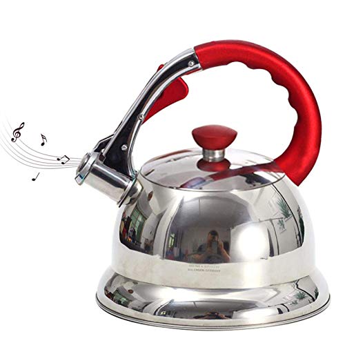 Whistling Whistling Tea Kettle Teekanne aus Edelstahl mit ergonomischem Griff für Induktionsherd, Gasherd, Keramikofen, Halogenofen, 3,5 Liter