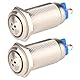 Gebildet 2pcs AC DC 12V 19mm Edelstahl Roter LED-Blitzalarm 80dB Kontrollleuchte Mit Lampensummer, Für elektrische Schalttafel, DIY-Projekt