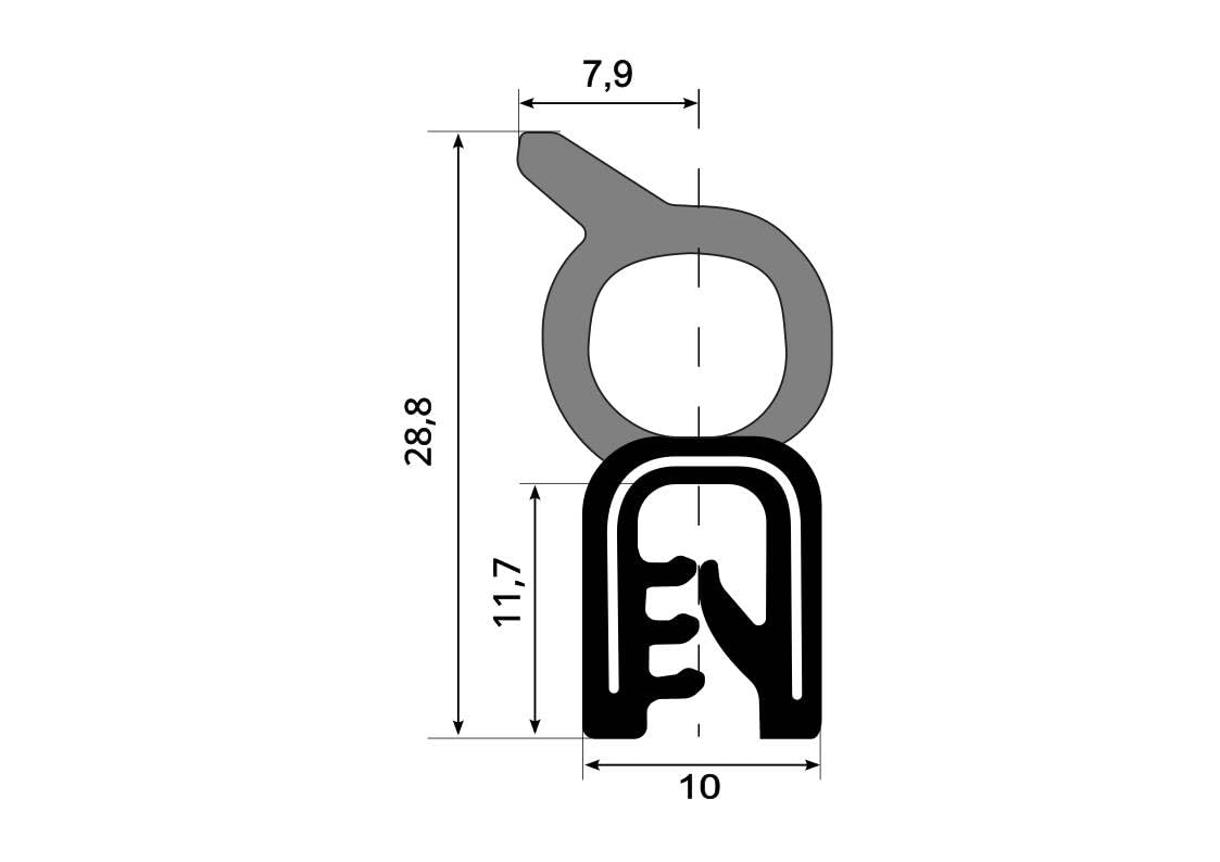 EUTRAS [5 m] KSD2011 - Guarnizione per portiera auto - si tiene senza colla - perfetta guarnizione in gomma per portiere, bagagliaio e portellone posteriore dell'auto - industriale tedesca Made in EU